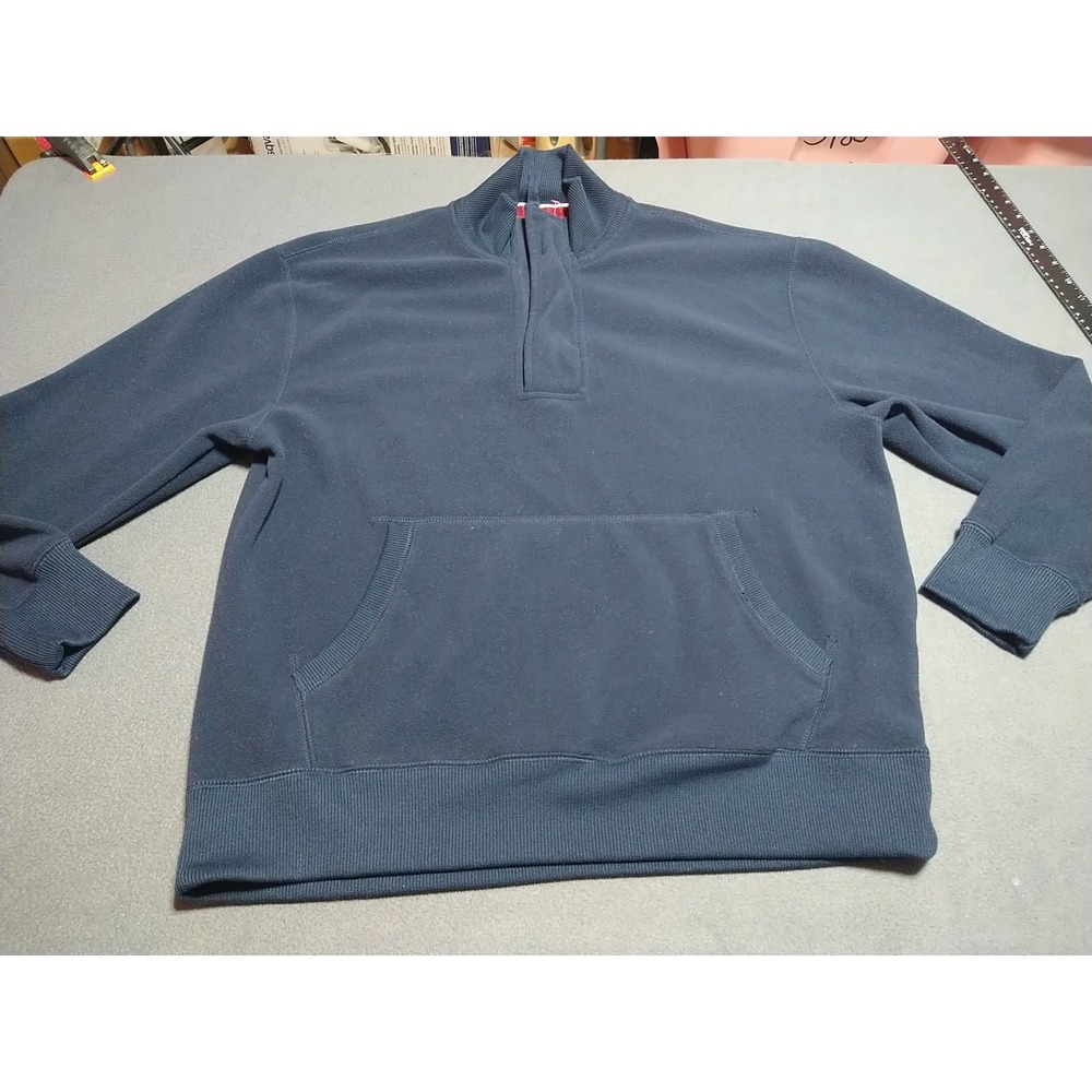 Old Navy Sweatshirt Men L Navy Pullover 1/4 Zip Soft Hiking Outdoor Pocket...
